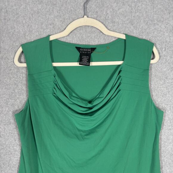 George ME Top Large Drape Career Knit Slinky Stretch Tank Cami Layer Suit Church - Picture 2 of 8
